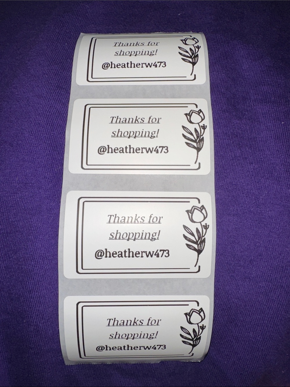 25 CUSTOM Adhesive Thank You Stickers for your business or closet!